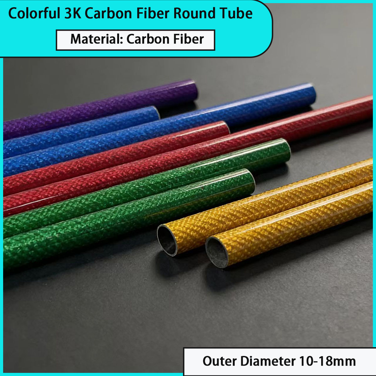 Sports Equipment Used - 외경 10-18mm 컬러 3k 탄소 섬유