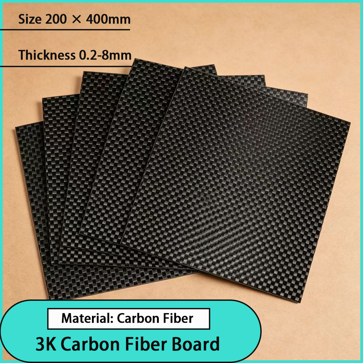 Sports Equipment Used - 0.2mm~8mm 두께의 3K 탄소 섬유 보드는