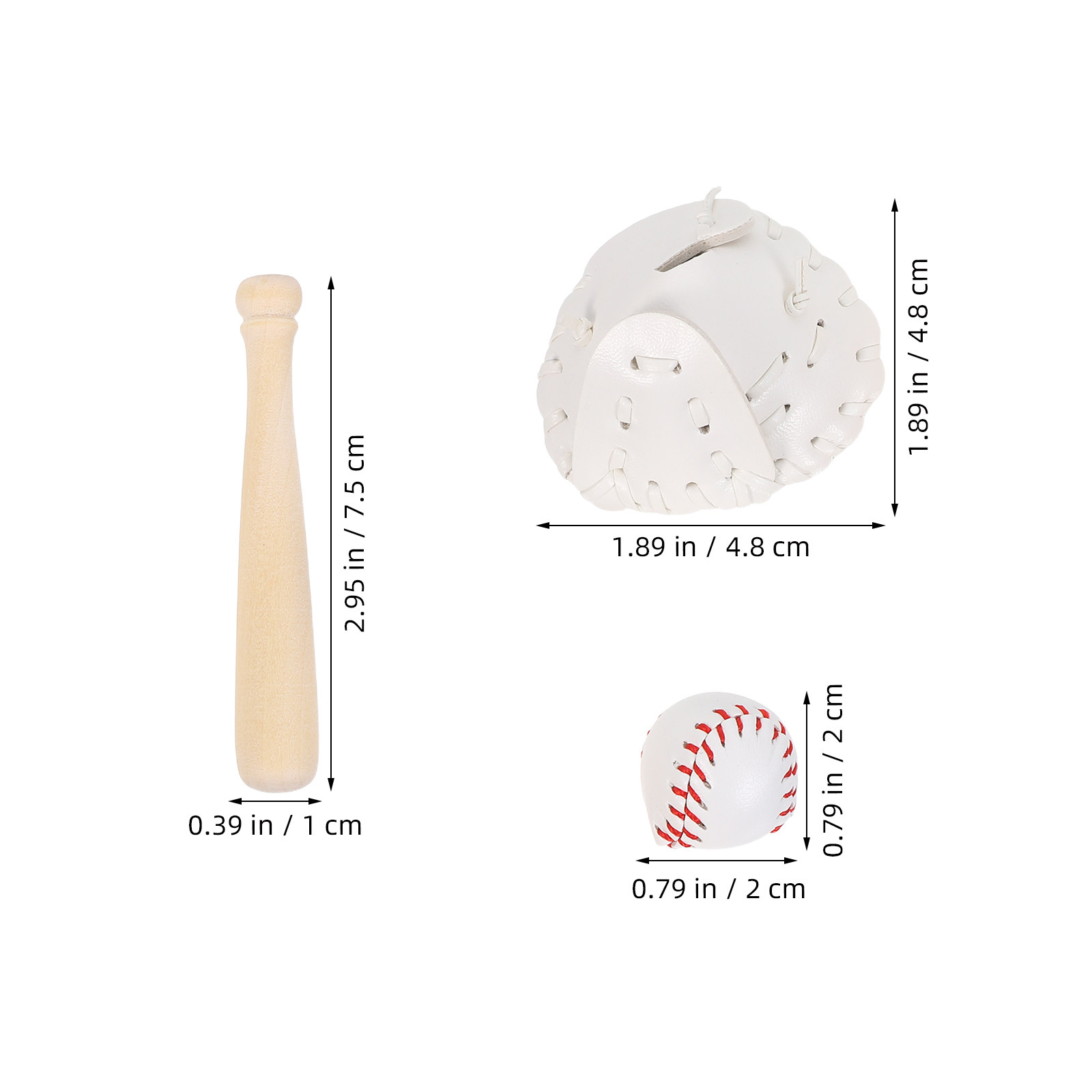 2세트 미니어처 야구 배트와 장갑 세트 인형의 집 액세 - Sports Equipment Bat 리뷰 및 가격